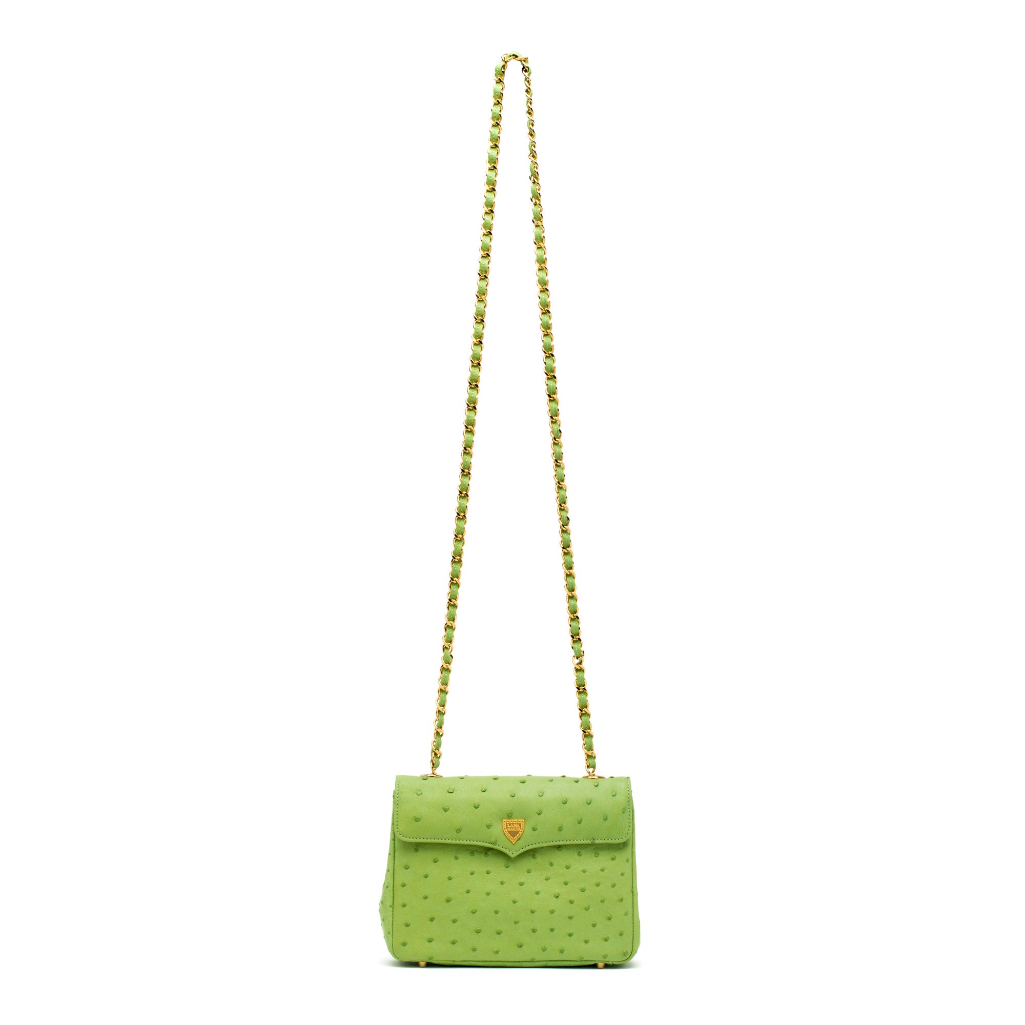 Medium Chain Bag in Lime Green