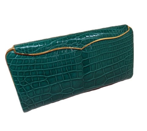 Large Cleopatra Clutch in Emerald Green
