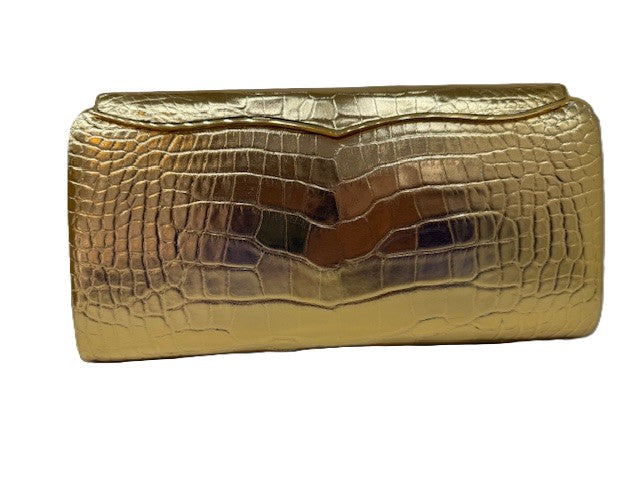 Large Cleopatra Clutch in Metallic Gold