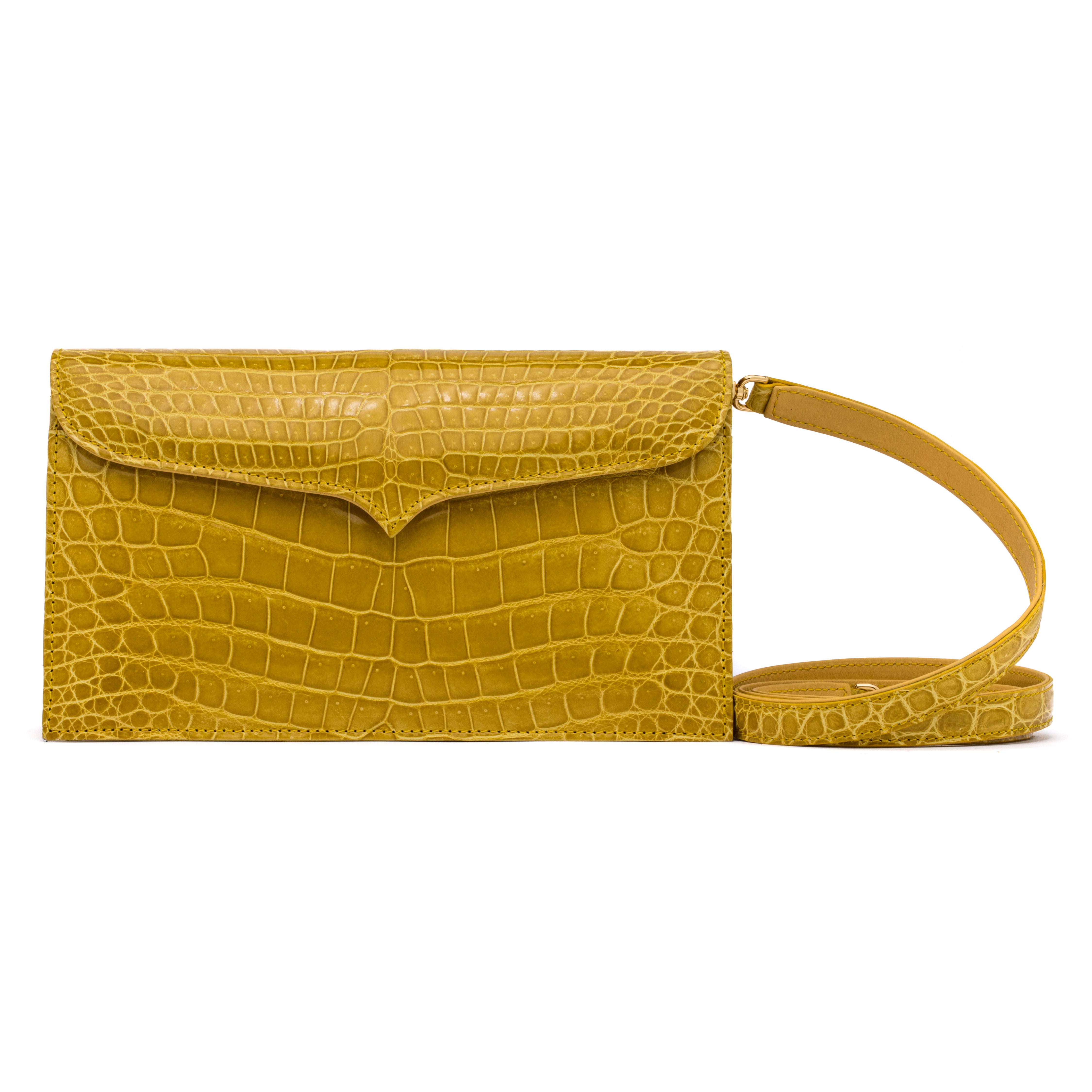 Capri Clutch in Lemon Yellow