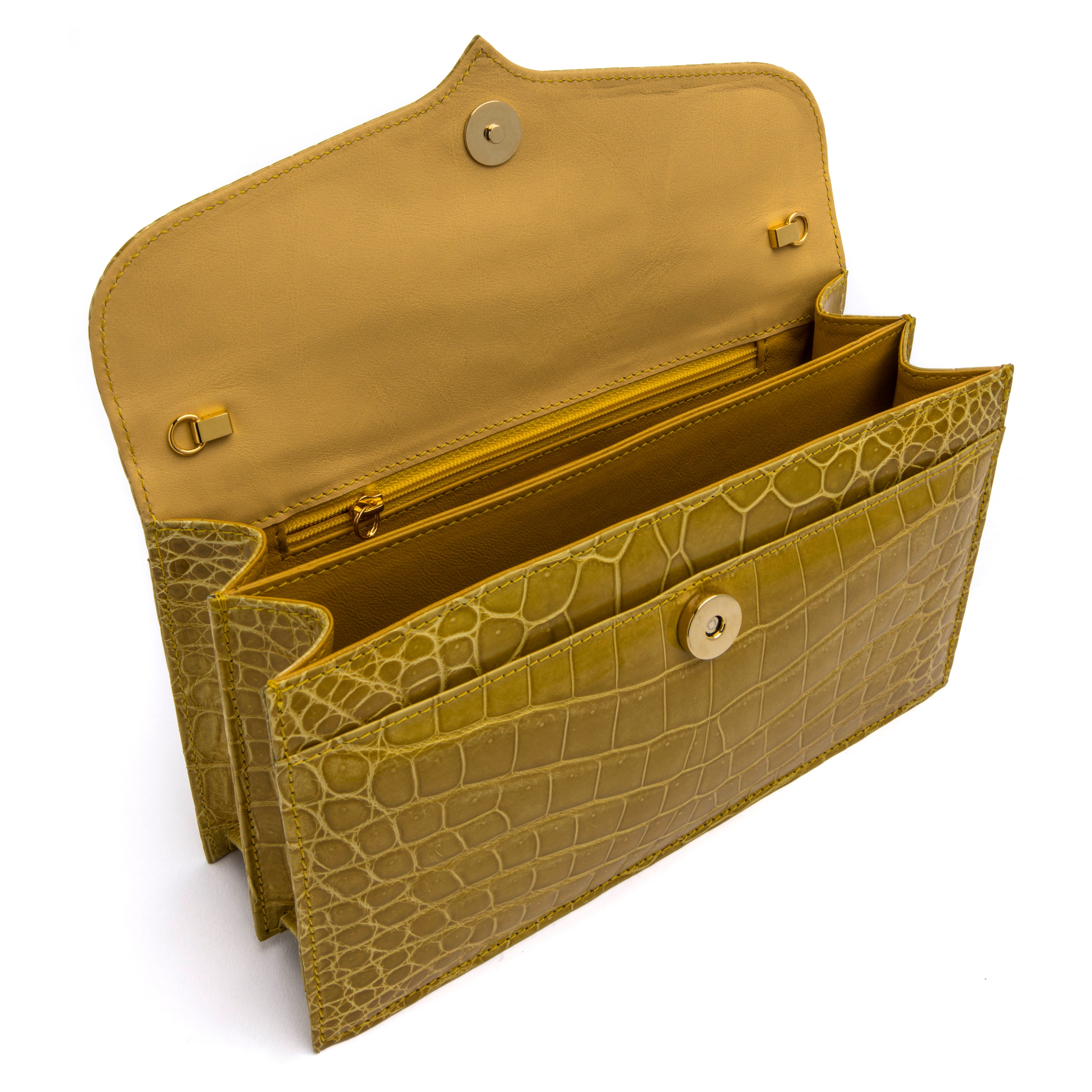 Capri Clutch in Lemon Yellow