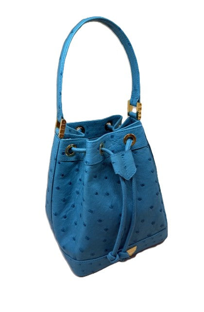 Isla Tote in Turquoise Ostrich