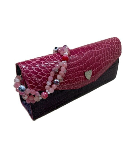The Rio Clutch Bi-Color in Purple and Fuchsia