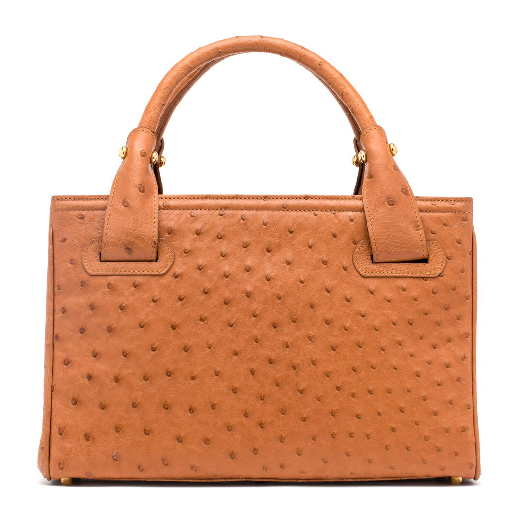 Tote Top Zip Handle in Cognac