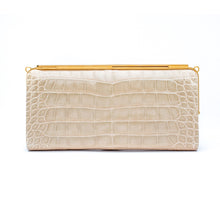 Load image into Gallery viewer, Large Cleopatra Clutch in Cream Alligator
