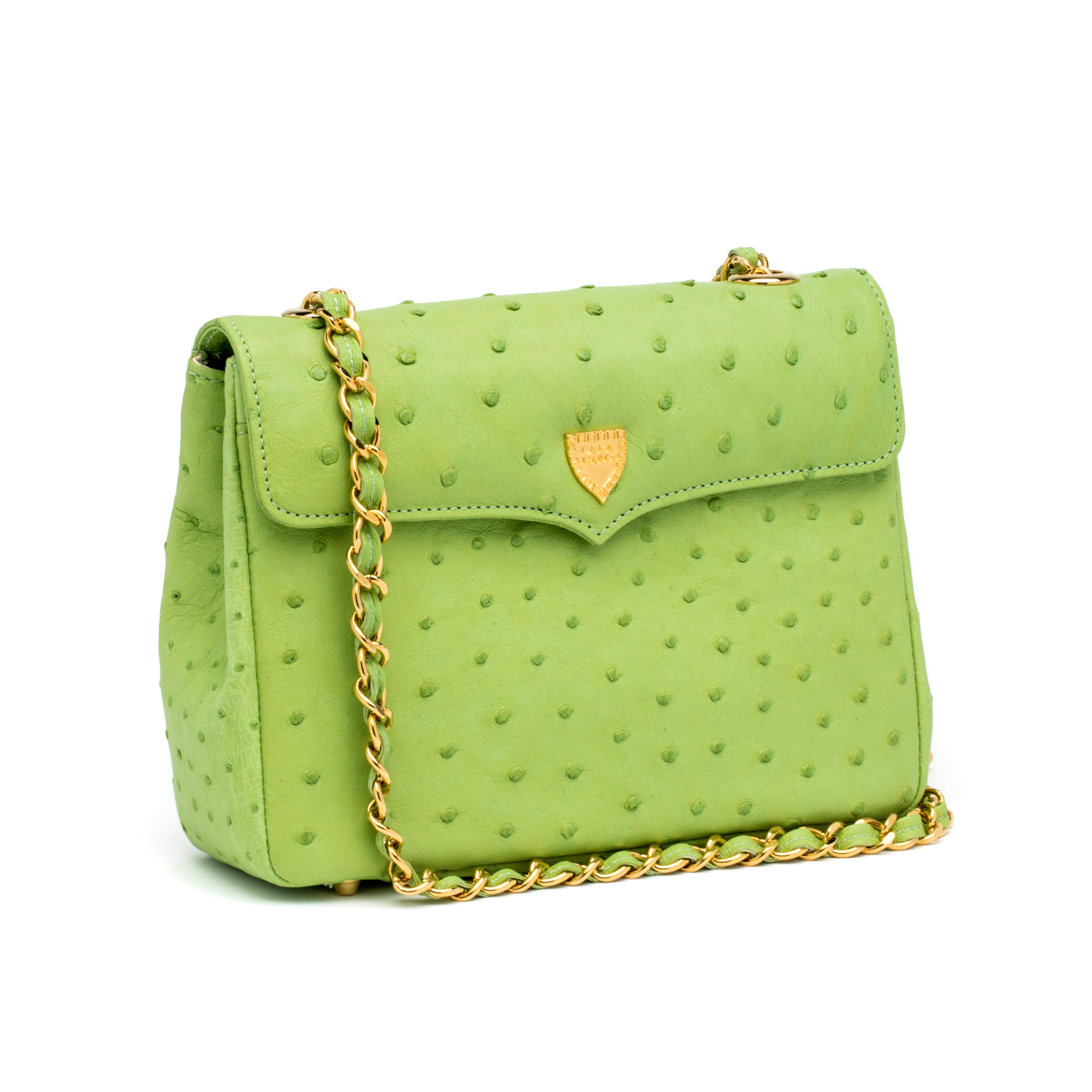 Medium Chain Bag in Lime Green
