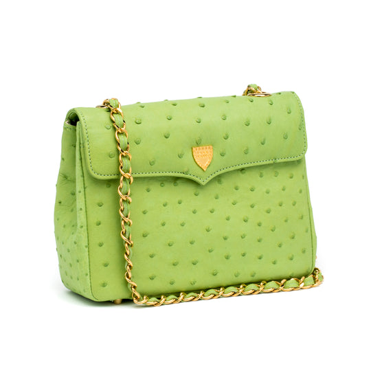Medium Chain Bag in Lime Green