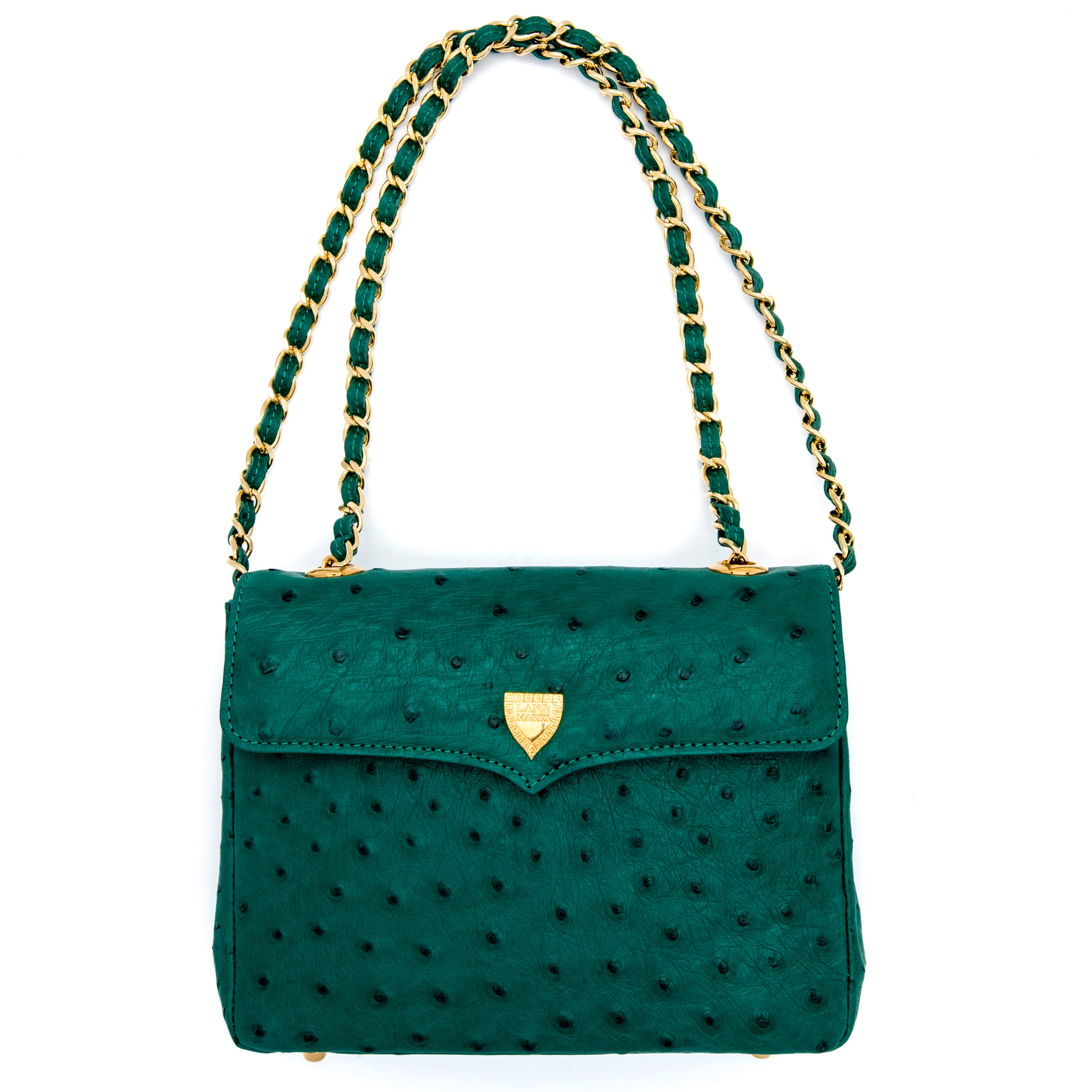 Medium Chain Bag in Emerald Green