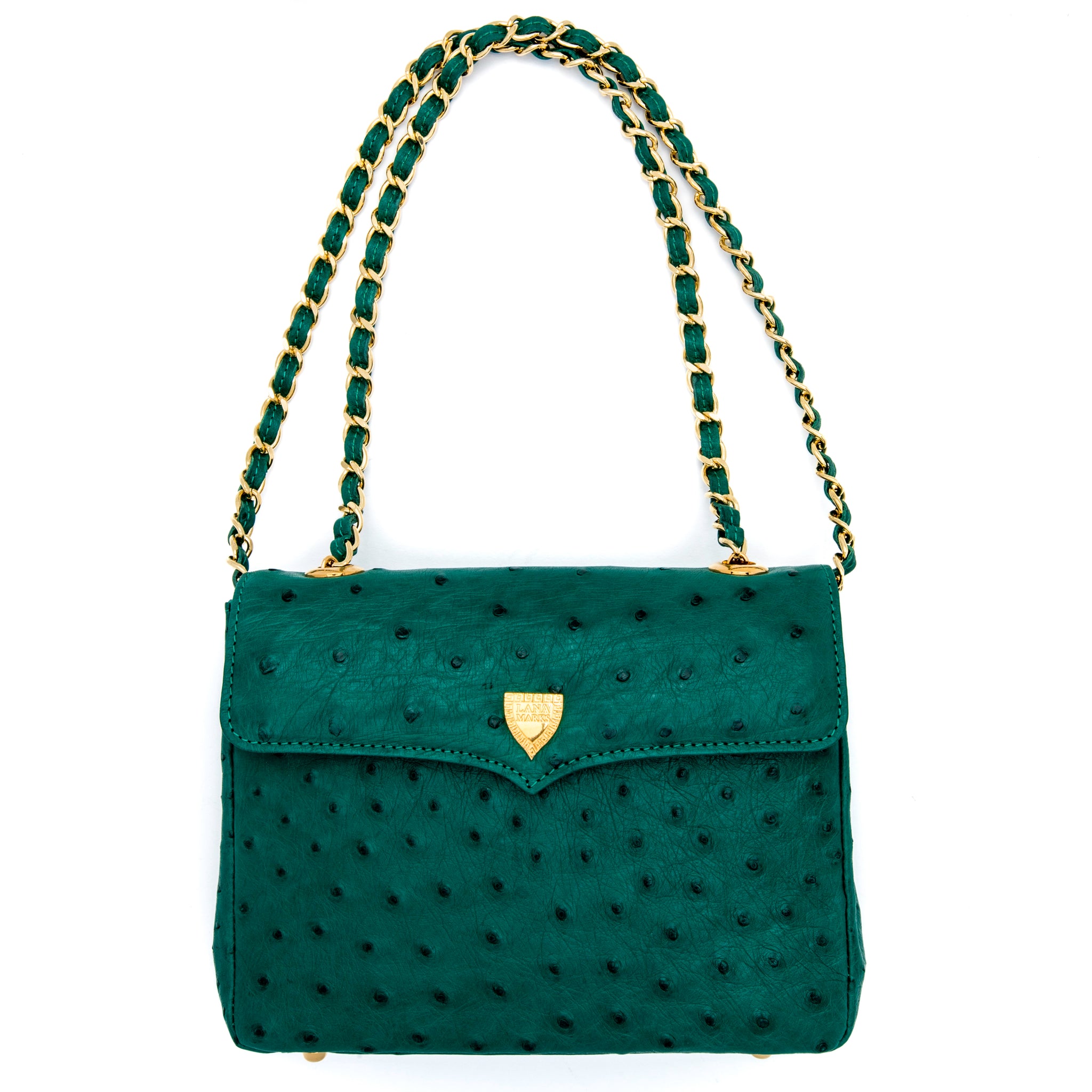 Medium Chain Bag in Emerald Green – LANA MARKS