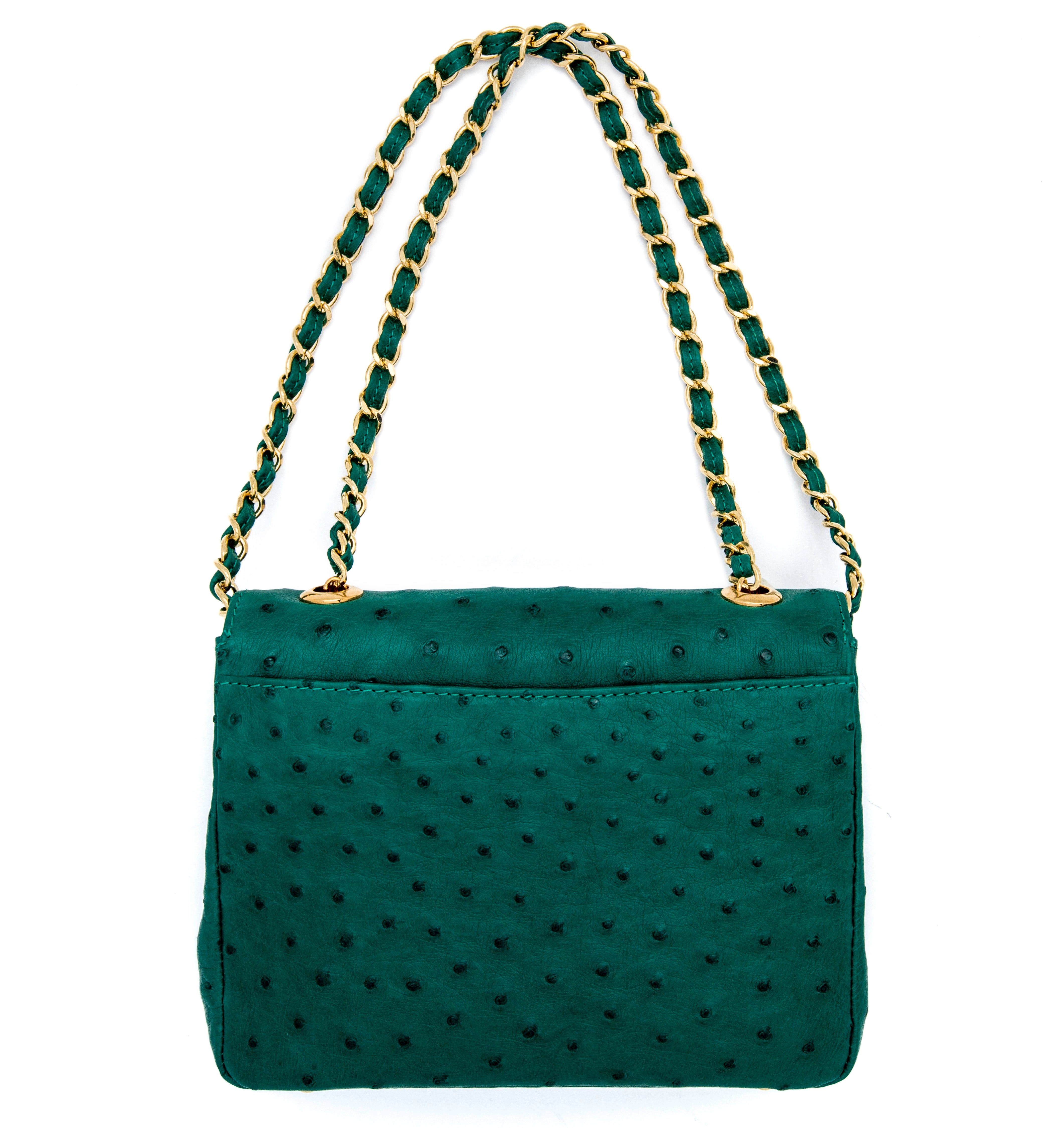 Medium Chain Bag in Emerald Green