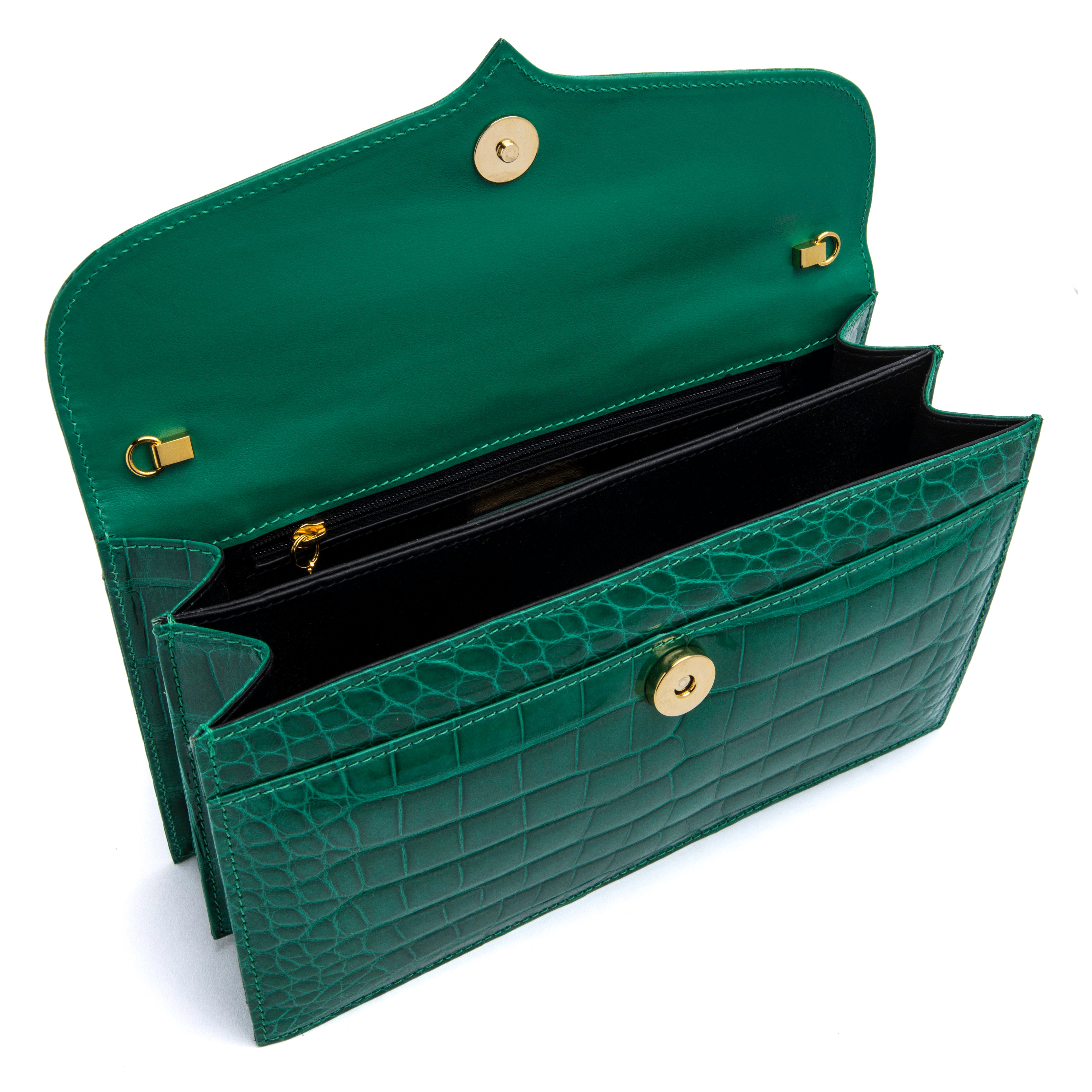 Capri Clutch in Emerald Green