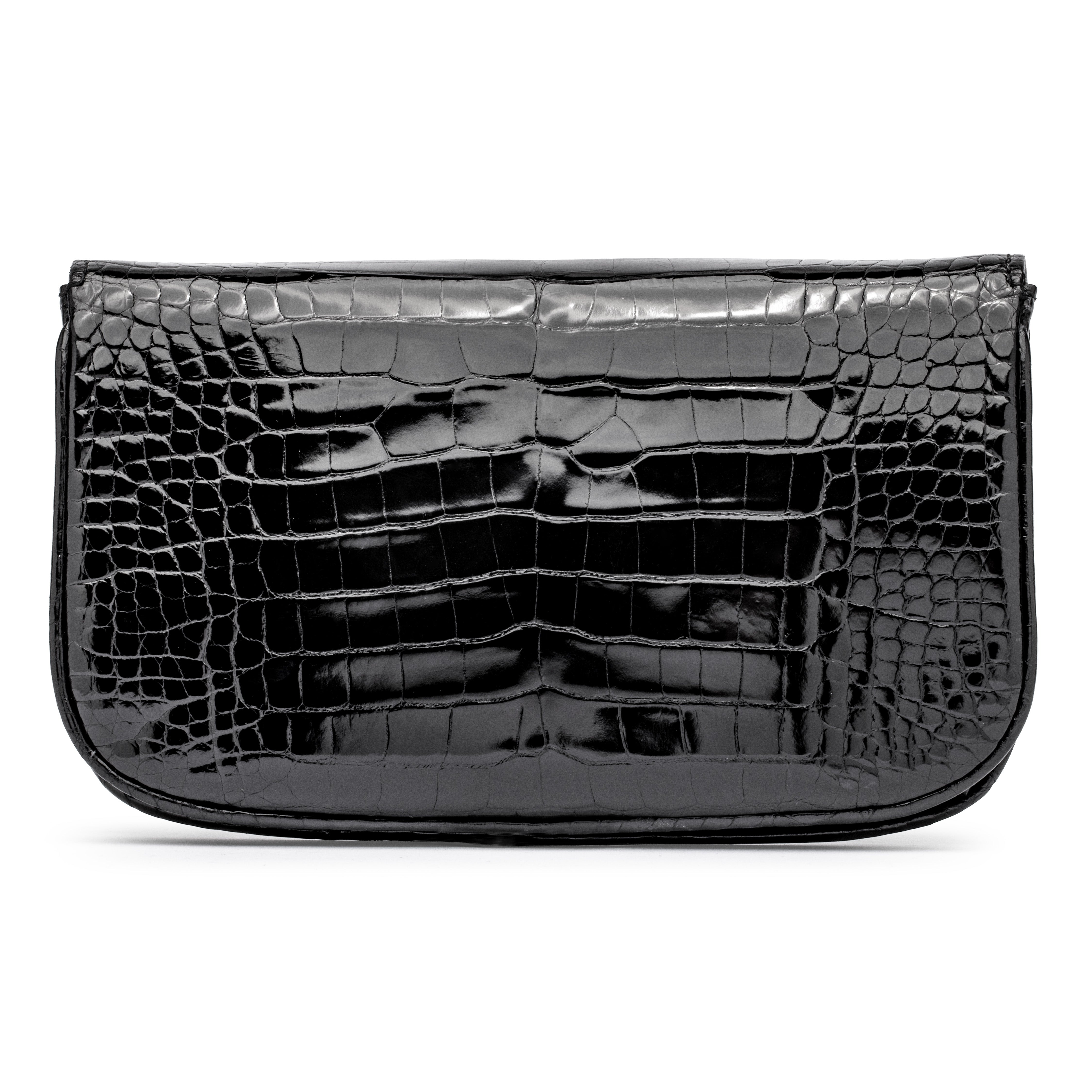 The Contessa Clutch with French Baroque Pearls in Black