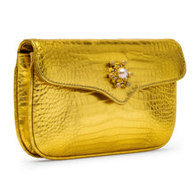 Load image into Gallery viewer, The Contessa Clutch with French Baroque Pearls in Gold
