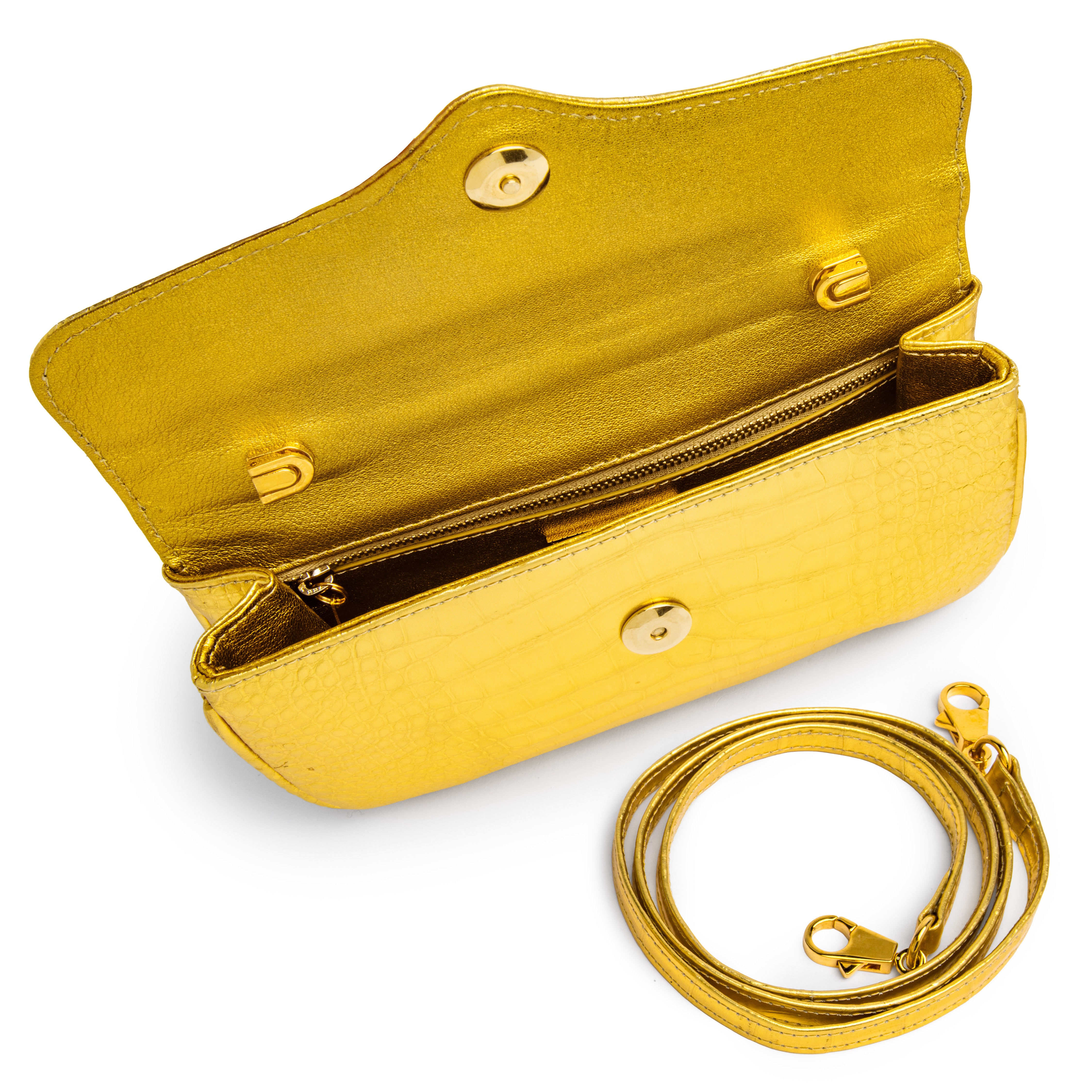 The Contessa Clutch with French Baroque Pearls in Gold