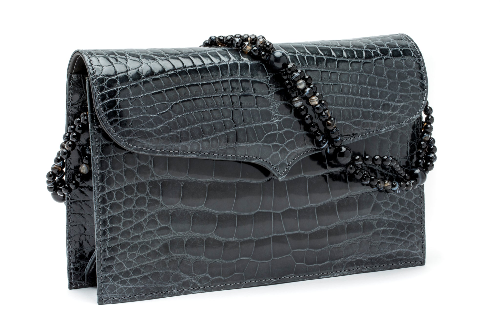 Bella Donna Clutch in Grey – LANA MARKS - Main Image