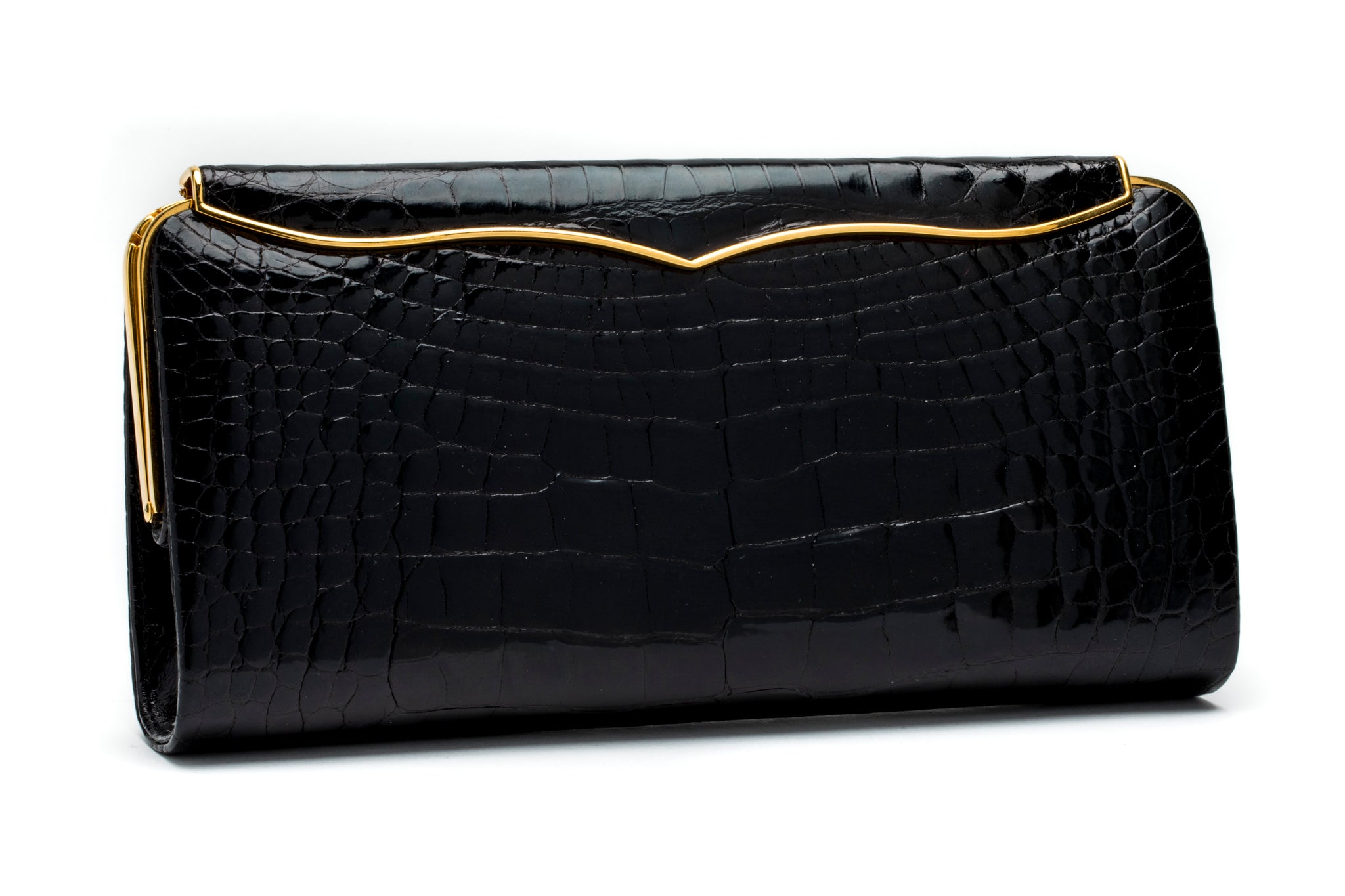 Large Cleopatra Clutch in Black Alligator – LANA MARKS