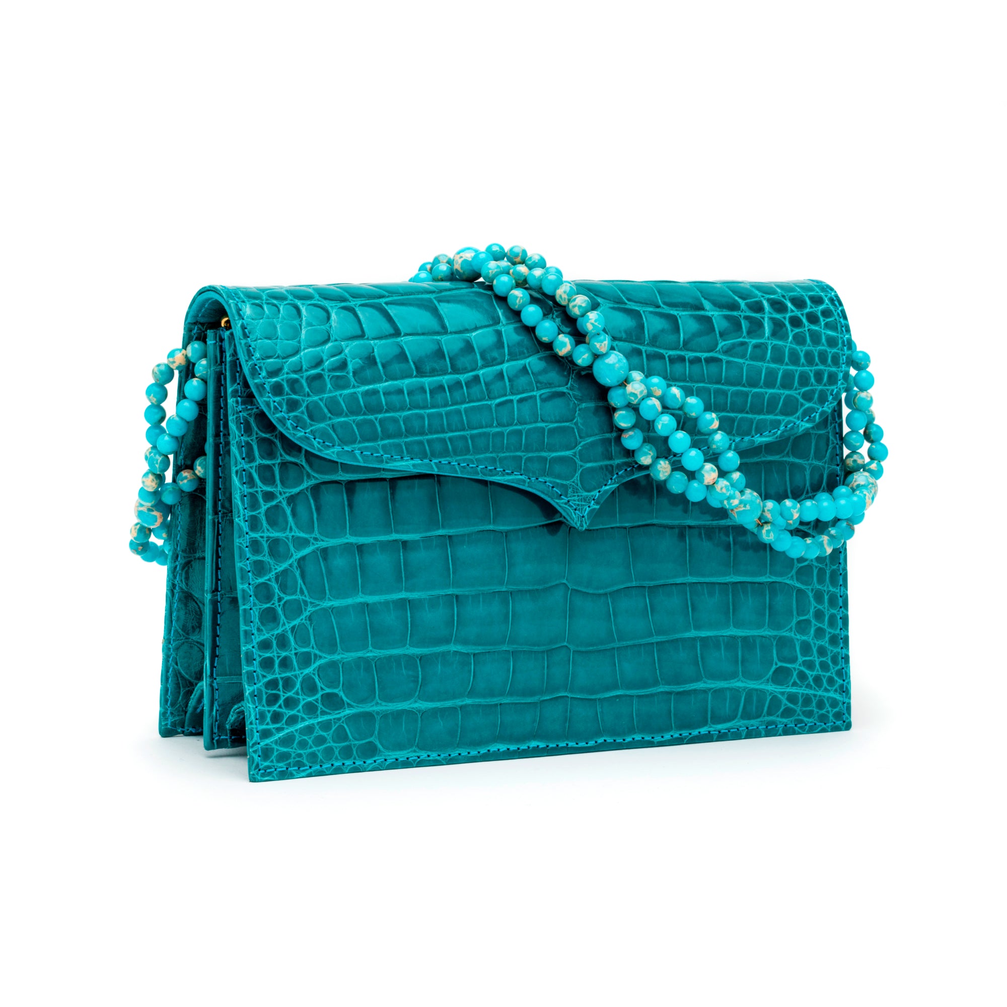 patchwork mini clutch python cream-turquoise – otra... Petite Capri Clutch in Turquoise – LANA MARKS